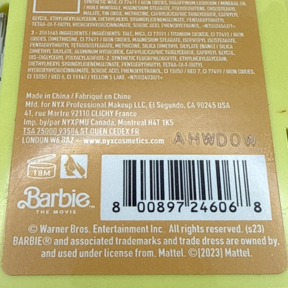NYX Professional Makeup Limited Edition Barbie On The Go Cheek Palette .04oz New